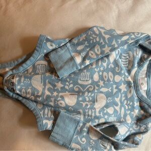 Hanna Andersson Blue and White Baby Onesie